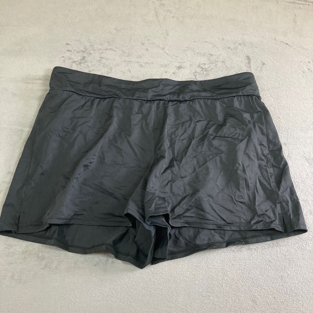 Bal Harbour Swim Womens XL Black Board Shorts Swim Bottoms with Liner XL Solid